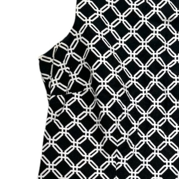 Tradition Vintage Cotton Graphic Sheath Stretch Midi Dress Sleeveless ZipSlit 12 - Picture 6 of 16